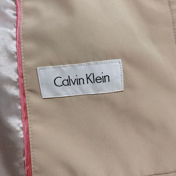 Calvin Klein Women’s Trench Coat Beige Belted Double-Breasted Jacket | Classic M - Picture 8 of 10